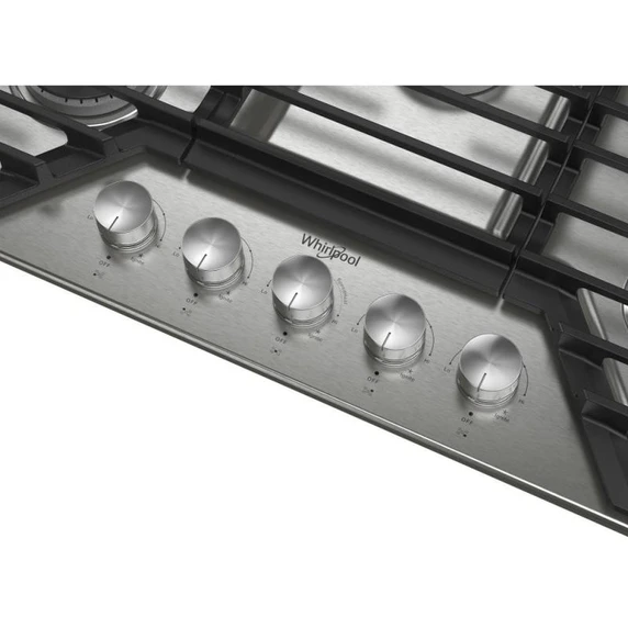 Whirlpool® 30-inch Gas Cooktop with Fifth Burner WCGK7030PS