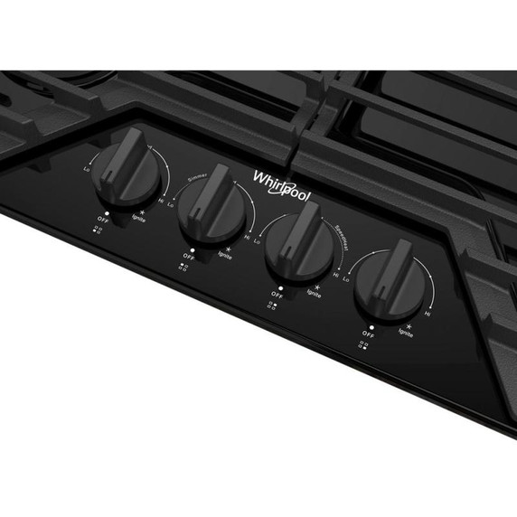 Whirlpool® 30-inch Gas Cooktop with EZ-2-Lift™ Hinged Cast-Iron Grates WCGK5030PB Whirlpool® 30-inch Gas Cooktop with EZ-2-Lift™ Hinged Cast-Iron Grates WCGK5030PB
