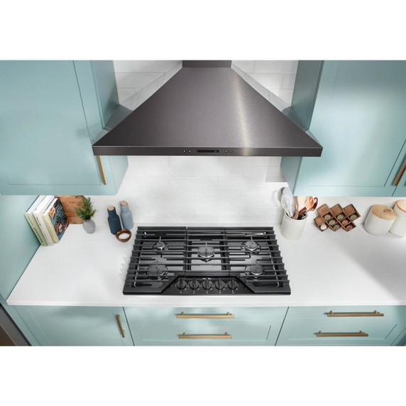 Whirlpool® 36-inch Gas Cooktop with EZ-2-Lift™ Hinged Cast-Iron Grates WCGK5036PB