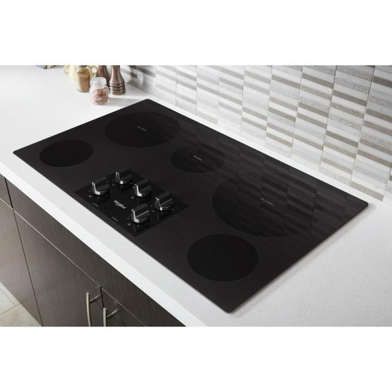 Whirlpool® 36-inch Electric Ceramic Glass Cooktop with Two Dual Radiant Elements WCE77US6HB