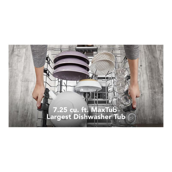 Kitchenaid® 44 dBA Dishwasher with 360° Max Jets™ Third Rack and LED Interior Lighting KDPM804KBS