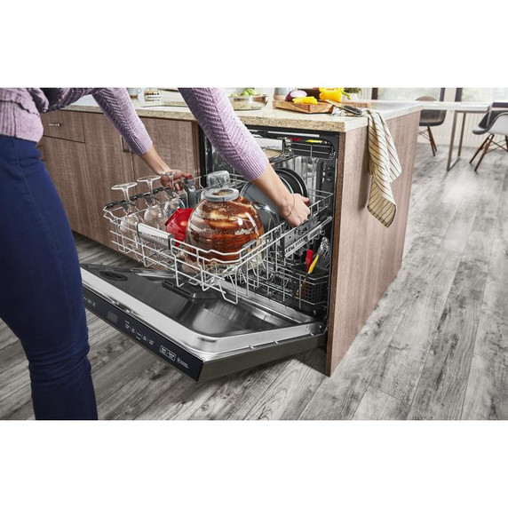 Kitchenaid® 44 dBA Dishwasher with 360° Max Jets™ Third Rack and LED Interior Lighting KDPM804KBS