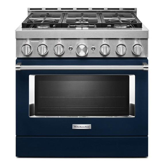 KitchenAid® 36&#x27;&#x27; Smart Commercial-Style Gas Range with 6 Burners KFGC506JIB