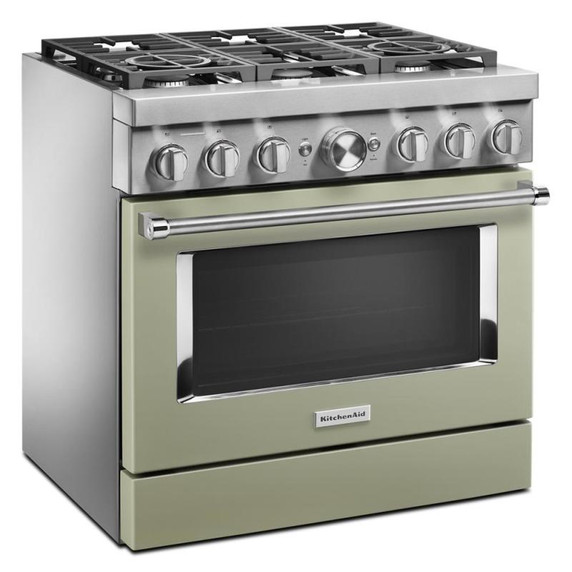 KitchenAid® 36'' Smart Commercial-Style Dual Fuel Range with 6 Burners KFDC506JAV