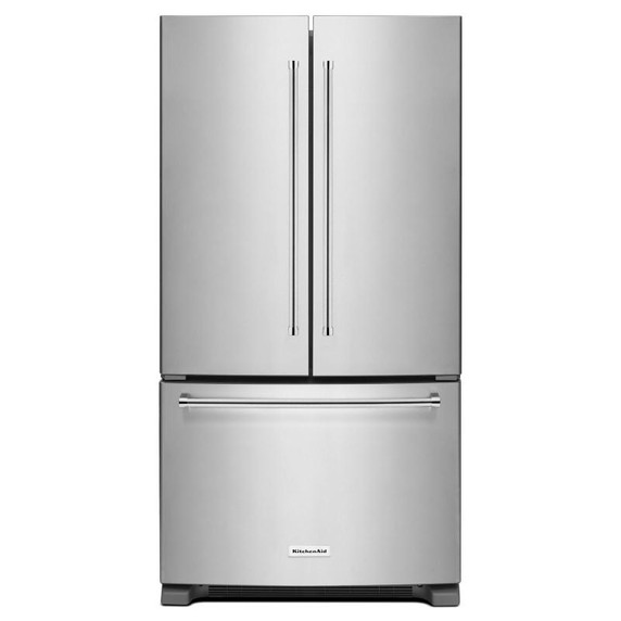 Kitchenaid® 25 cu.ft. 36-Width Standard Depth French Door Refrigerator with Interior Dispense KRFF305ESS Kitchenaid® 25 cu.ft. 36-Width Standard Depth French Door Refrigerator with Interior Dispense KRFF305ESS