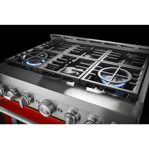 KitchenAid® 36'' Smart Commercial-Style Gas Range with 6 Burners KFGC506JSC