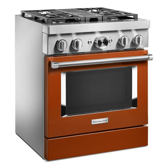 KitchenAid® 30'' Smart Commercial-Style Dual Fuel Range with 4 Burners KFDC500JSC