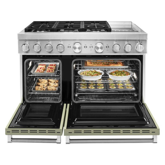 KitchenAid® 48'' Smart Commercial-Style Dual Fuel Range with Griddle KFDC558JAV
