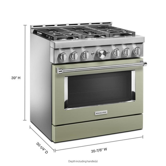 KitchenAid® 36'' Smart Commercial-Style Gas Range with 6 Burners KFGC506JAV