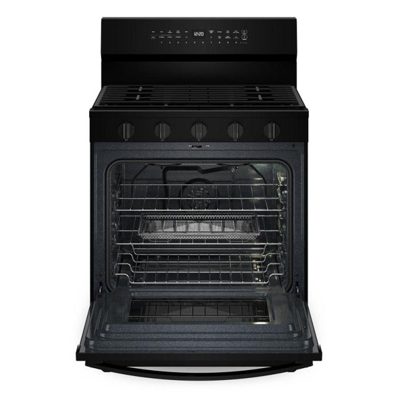 Whirlpool® 30-inch Smart Gas Range with Air Cooking Technology, Steam/Self Cleaning, Rapid Preheat 5.3 CuFt Capacity WFGS7530RB