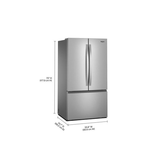 Whirlpool® 36-Inch French Door Refrigerator with Ice Maker - 31 cu. ft. WRFF3136SZ Whirlpool® 36-Inch French Door Refrigerator with Ice Maker - 31 cu. ft. WRFF3136SZ