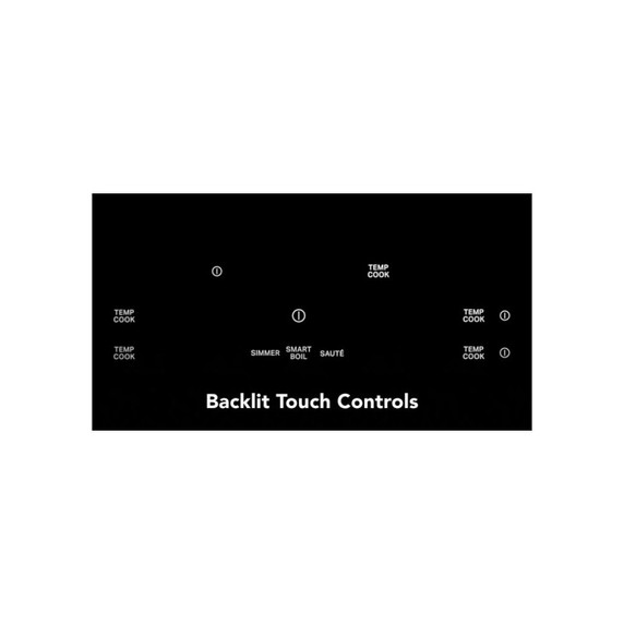 Kitchenaid® 36" Temp Cook™ Induction Cooktop with 5 Cooking Zones KCIT736SBL