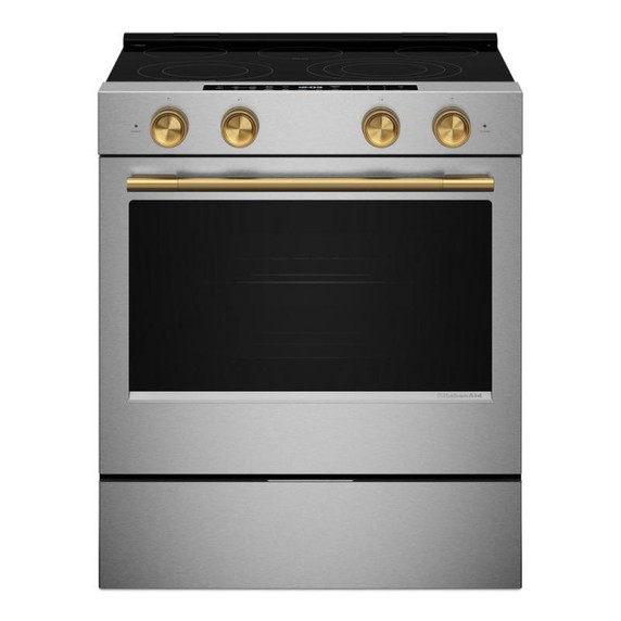 Kitchenaid® 5.3 Cu. Ft. Slide-in Electric Range with Two Even-Heat™ Hyper Elements and Convection Cooking Modes YKSES530SPS