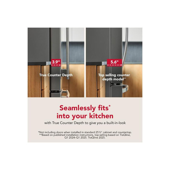 Kitchenaid® 24 cu. ft. 36-Inch Width Counter-Depth French Door Refrigerator with Interior Dispense KRFC236SBE