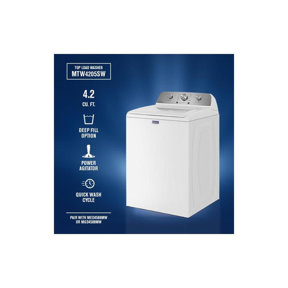 Maytag® 4.8 Cu. Ft. Capacity Top Load Washer MTW4205SW