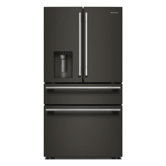 Kitchenaid® 29 cu. ft. French Door Refrigerator with Exterior Water and Ice and FreshChill™ Full-Width Refrigerated Drawer KRMF436SBE