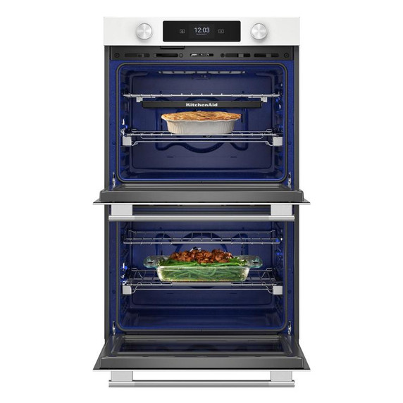 Kitchenaid® 30-inch Smart Electric Double Wall Oven with Assisted Cooking Modes - White KOED730SWH