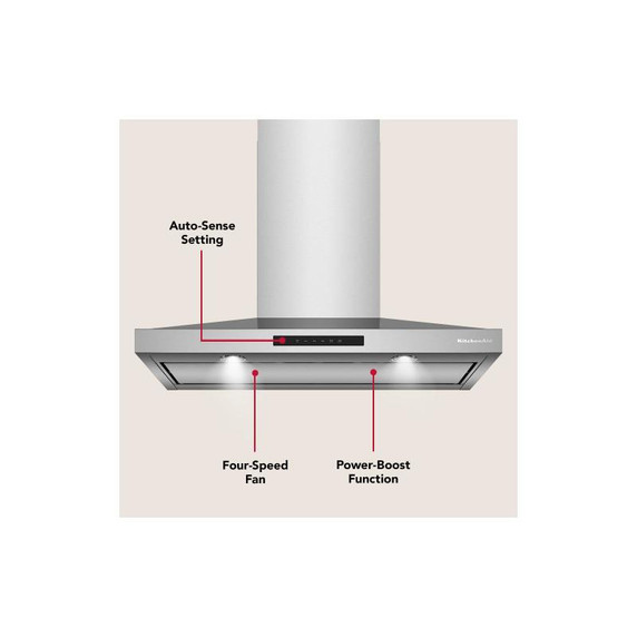KitchenAid® 36-inch Wall-Mount, 4-Speed Canopy Hood KVWC736SSS