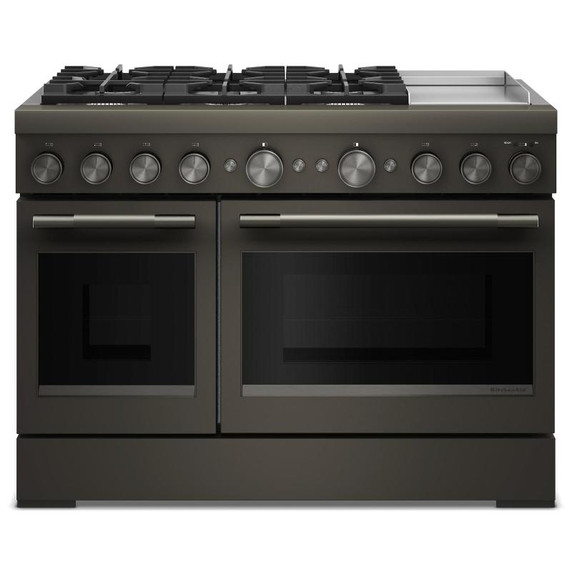 Kitchenaid® 48-Inch 6 Burner Commercial-Style Dual Fuel Range with Griddle KFDD948SBE