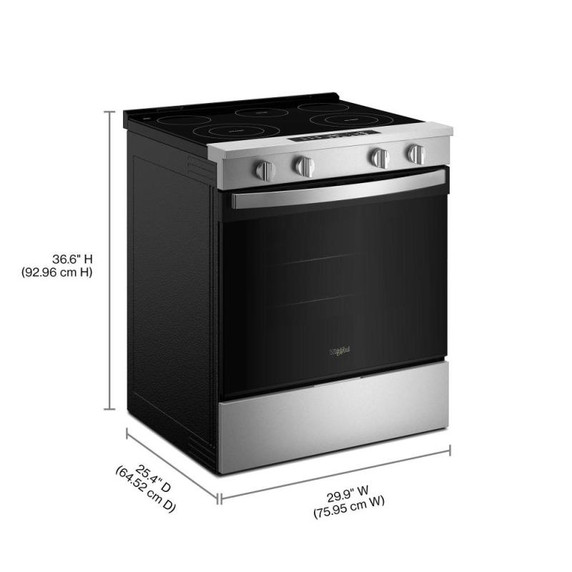 Whirlpool® 30-inch Electric Smart Range with No Preheat Mode and Steam Clean YWSES3330TS