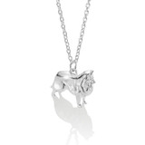 solid sterling silver shetland sheepdog sculpture dog charm pendant