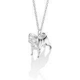 pug pendant made from solid sterling silver