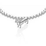 solid sterling silver dachshund sculpture dog charm bracelet