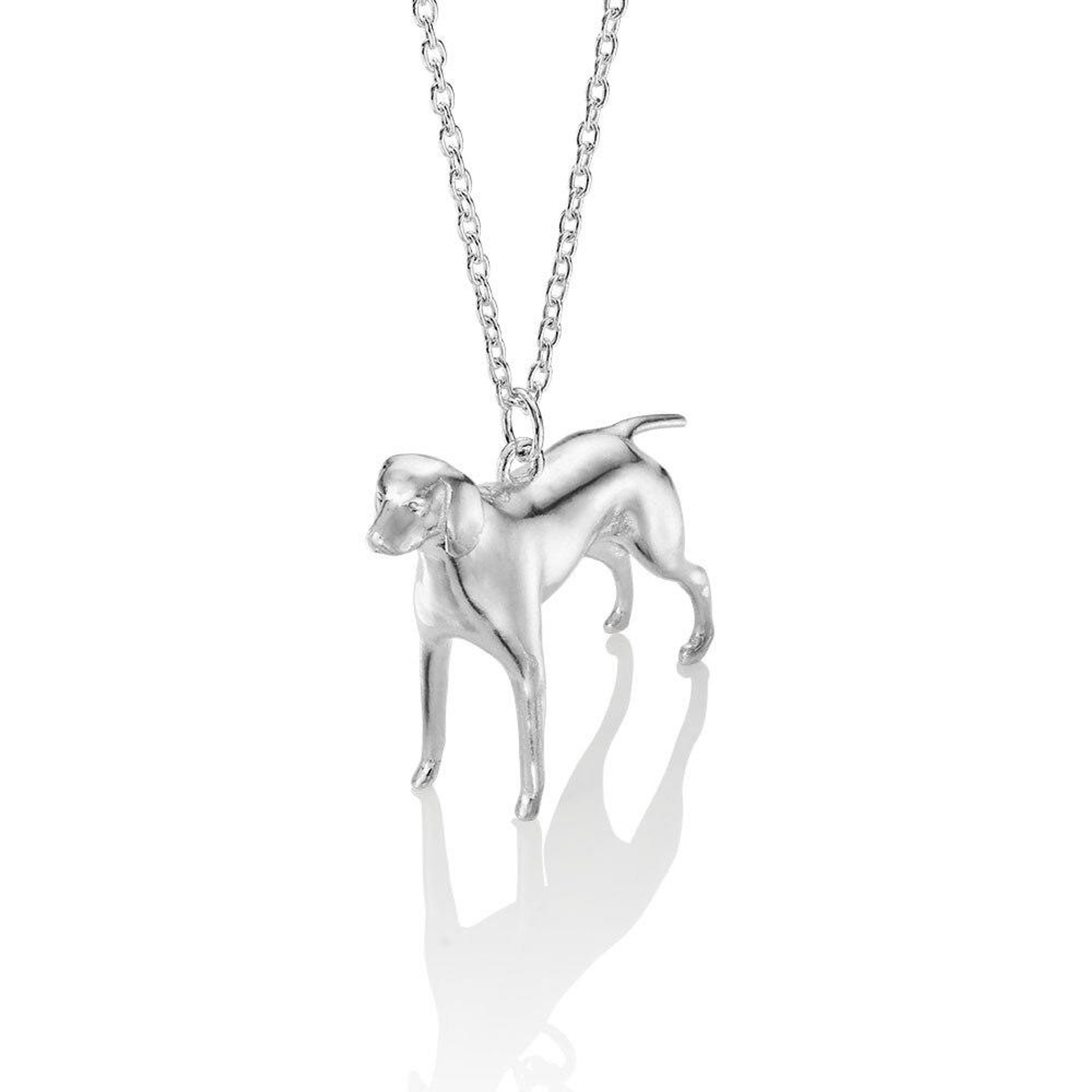 german pointer pendant made from solid sterling silver