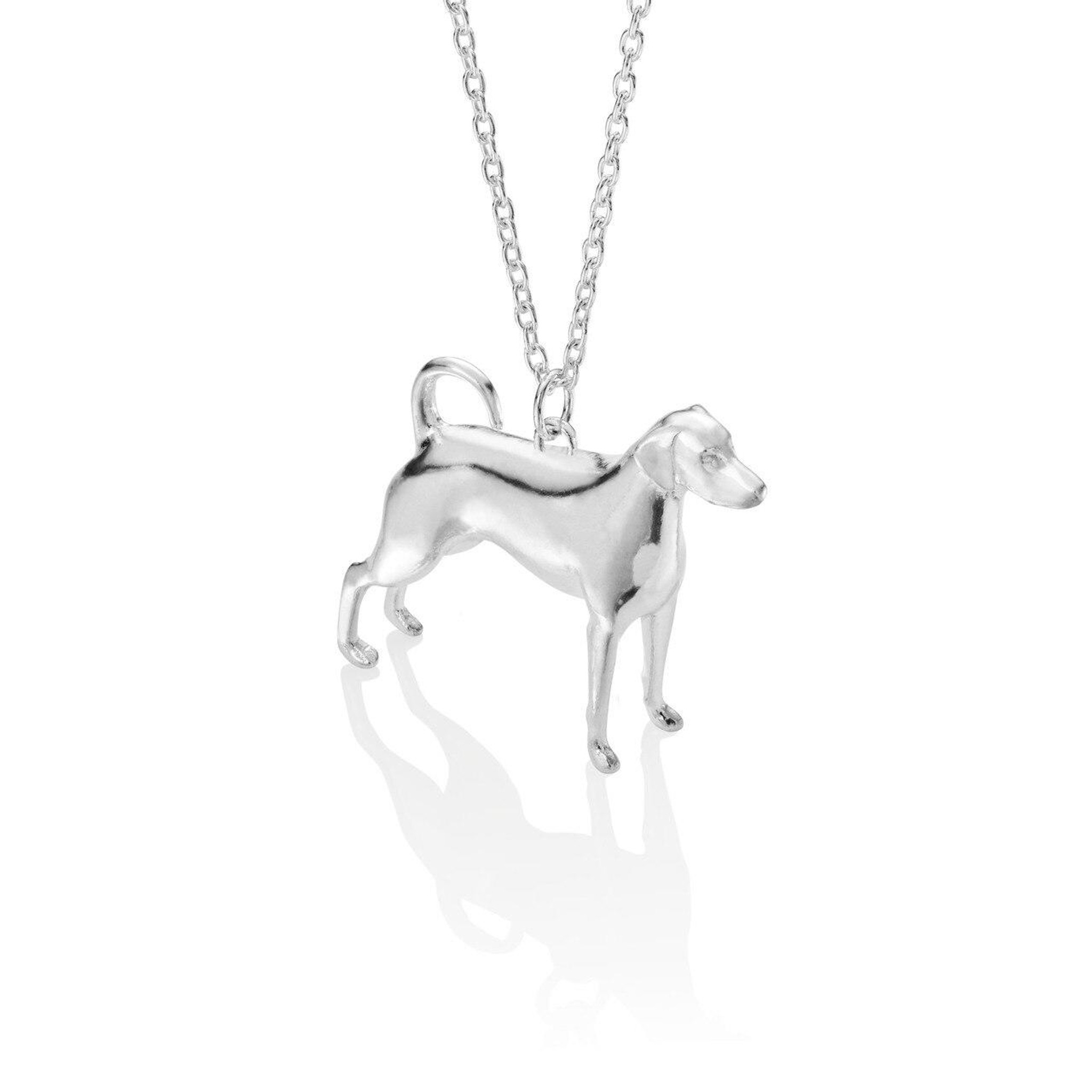 solid sterling silver doberman sculpture dog charm pendant