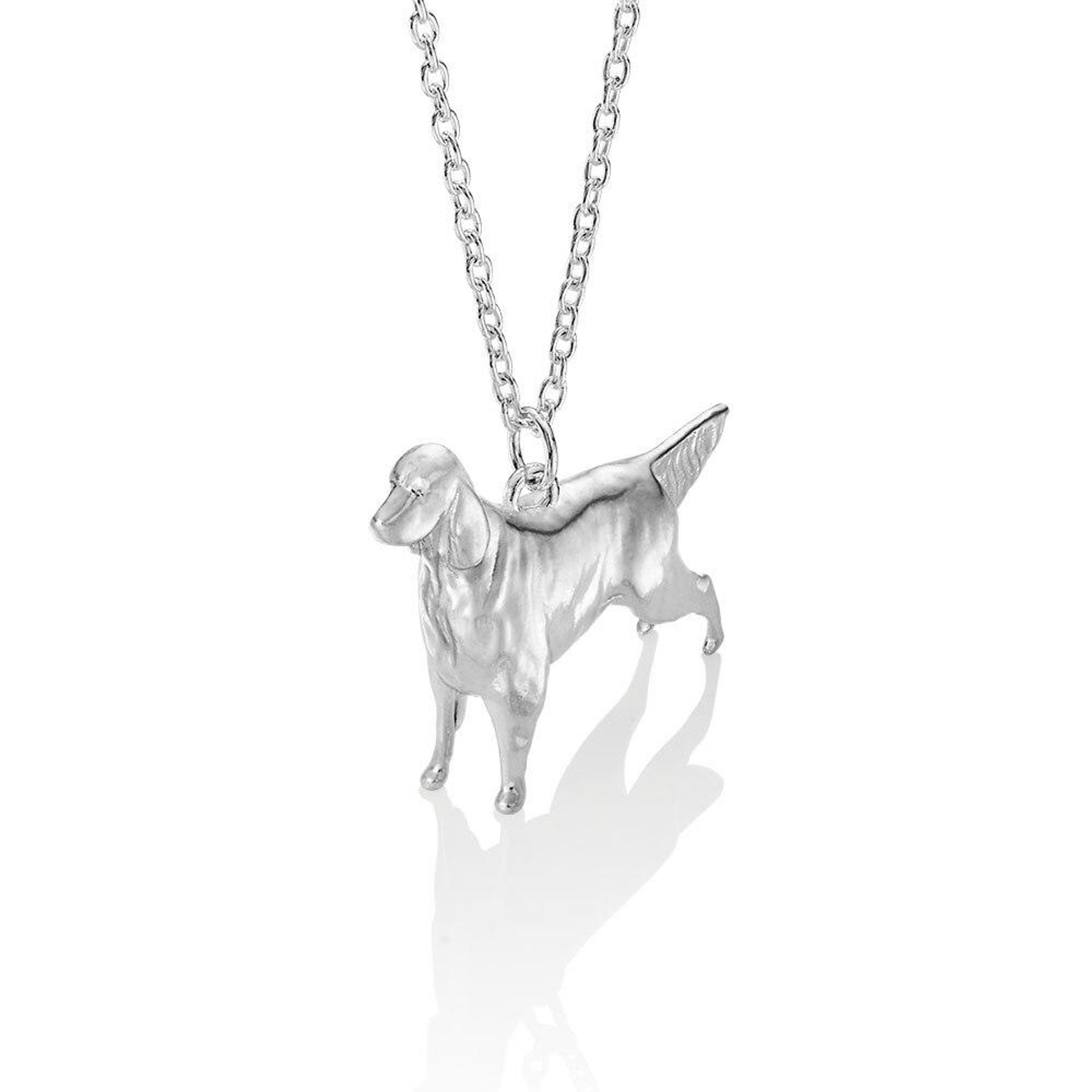 irish setter pendant made from solid sterling silver