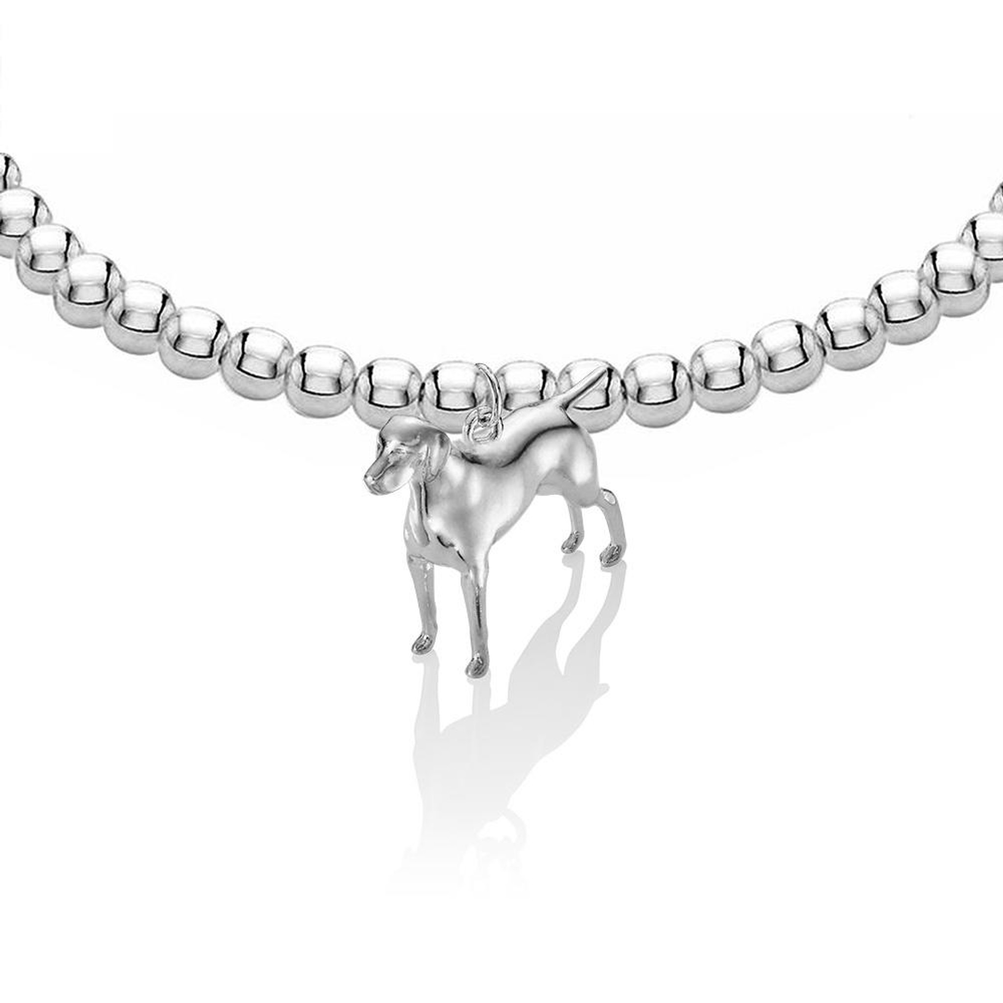 solid sterling silver weimaraner sculpture dog charm bracelet