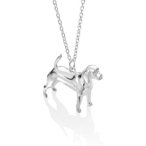 solid sterling silver beagle sculpture dog charm pendant