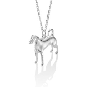 doberman pendant made from solid sterling silver