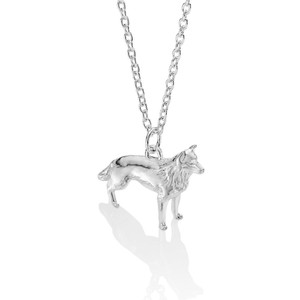 solid sterling silver german shepherd sculpture dog charm pendant
