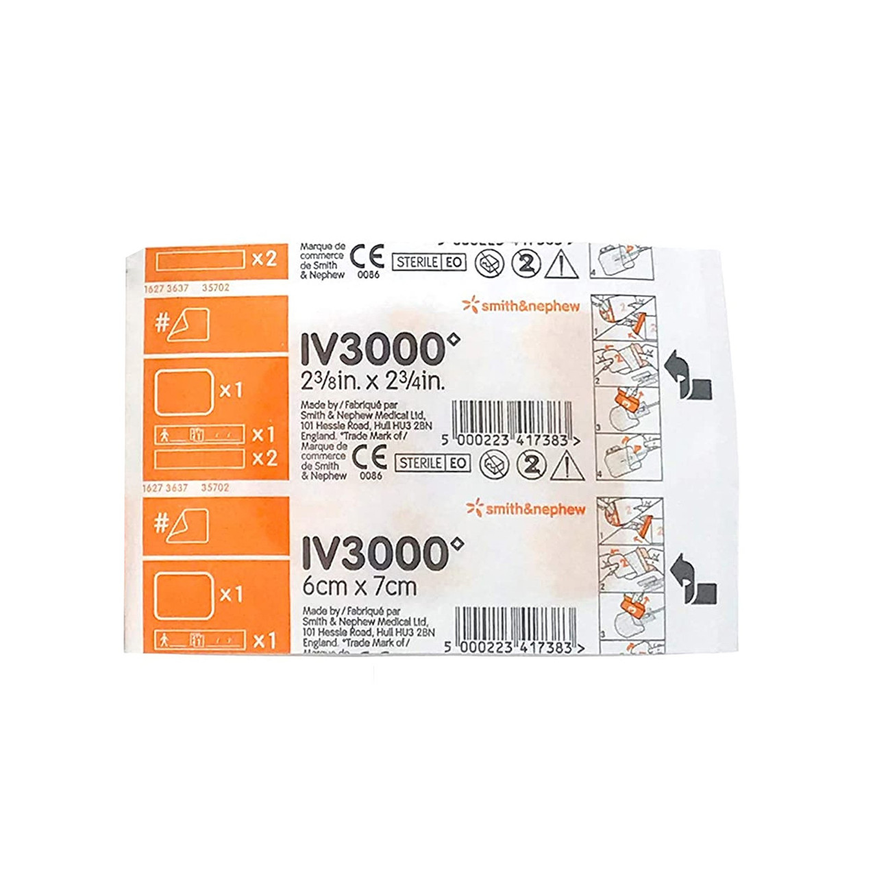 Smith & Nephew IV 3000 1-Hand Transparent Dressing, 100 Count