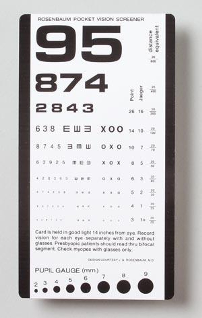 Tech Med TM3050 Snellen Plastic Eye Test Chart