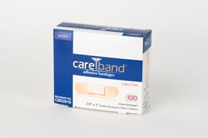 ASO CAREBAND CBD2018 SHEER ADHESIVE STRIP BANDAGES