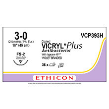 ETHICON VCP393H VICRYL PLUS COATED ANTIBACTERIAL SUTURES