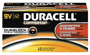 DURACELL MN1604BKD COPPERTOP ALKALINE BATTERY WITH DURALOCK POWER PRESERVE TECHNOLOGY