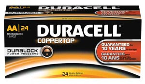 DURACELL MN1500BKD COPPERTOP ALKALINE BATTERY WITH DURALOCK POWER PRESERVE TECHNOLOGY