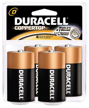 DURACELL MN1300R4Z COPPERTOP ALKALINE RETAIL BATTERY WITH DURALOCK POWER PRESERVE TECHNOLOGY