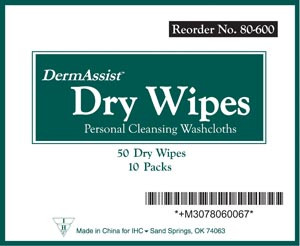 INNOVATIVE 80-600 DERMASSIST DRY WIPES