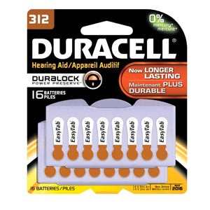 DURACELL DA312B16 HEARING AID BATTERY
