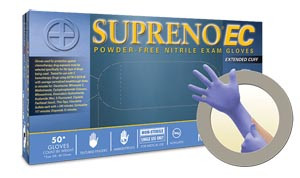 ANSELL MICROFLEX SUPRENOEC POWDER-FREE EXTENDED CUFF NITRILE EXAM GLOVES SEC-375-XL