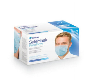 MEDICOM SAFEMASK 200415 FREEFLOW PROCEDURE EARLOOP FACE MASKS