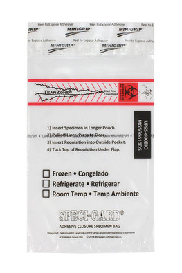 MEDEGEN MINIGRIP SPECI-GARD LAB SPECIMEN TRANSPORT BAGS SPECI-CC