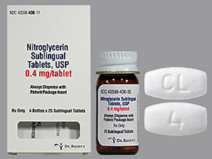 Reddy's Nitroglycerin Sublingual 0.4mg Tablet 4 X 25
