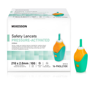 McKesson 16-PASL21GX Safety Lancet 21 Gauge Retractable Pressure Activated McKesson 1217981