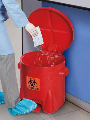 BIOHAZARD STEP-ON WASTE CAN 10GAL