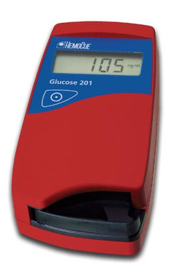 HEMOCUE 120706 GLUCOSE 201 ANALYZER & ACCESSORIES